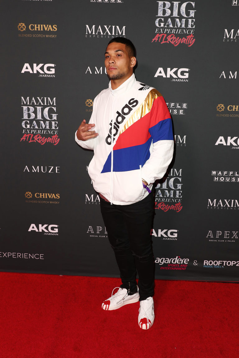 James Conner attends The Maxim Big Game Experience (Photo by Joe Scarnici/Getty Images for Maxim)