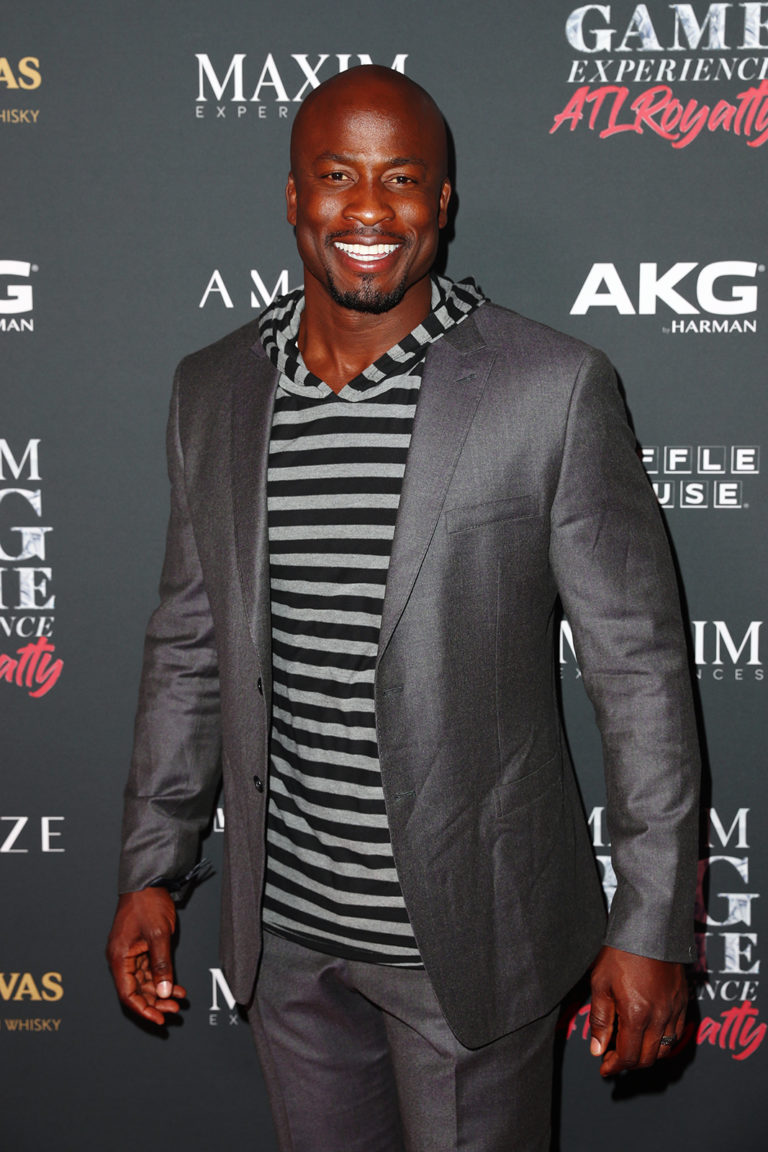 Akbar Gbaja-Biamila  attends The Maxim Big Game Experience (Photo by Joe Scarnici/Getty Images for Maxim)