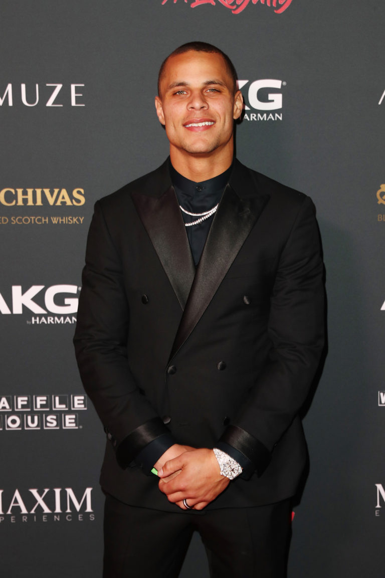 Jordan Poyer attends The Maxim Big Game Experience (Photo by Joe Scarnici/Getty Images for Maxim)