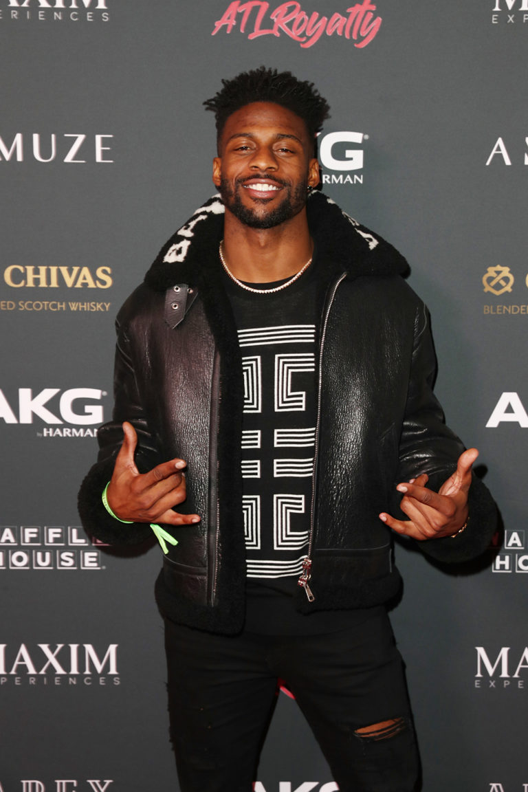 ATLANTA, GEORGIA - FEBRUARY 02: Emmanuel Sanders attends The Maxim Big Game Experience at The Fairmont on February 02, 2019 in Atlanta, Georgia. (Photo by Joe Scarnici/Getty Images for Maxim)