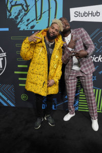 Odell Beckham Jr. & Akbar GBajabiamila @ Bud SB Music Fest Thursday Night (Josh Bridgett/Forever Clear Media LLC)